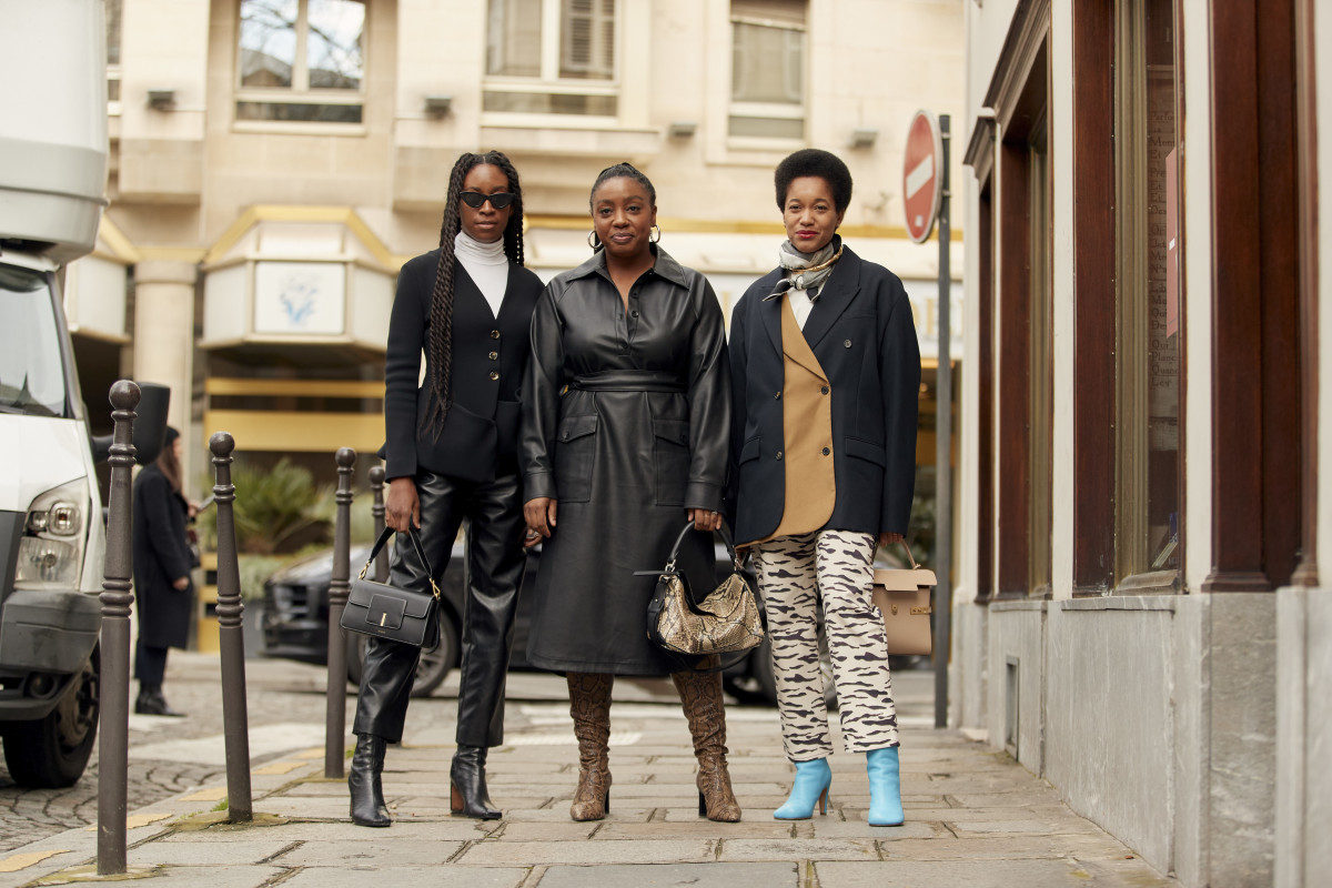 On the street at Paris Fashion Week Fall 2020. 