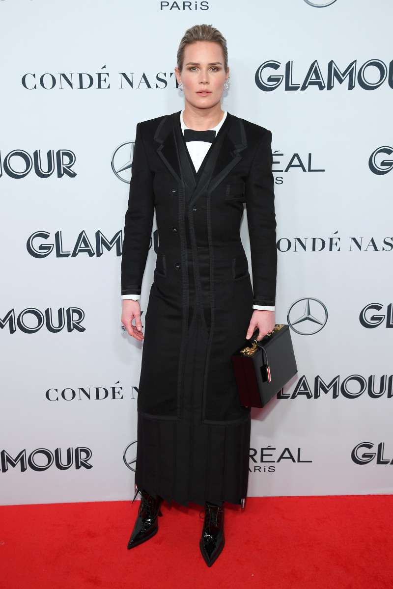 Harris wearing Thom Browne to the 2019 'Glamour' Women of the Year Awards.
