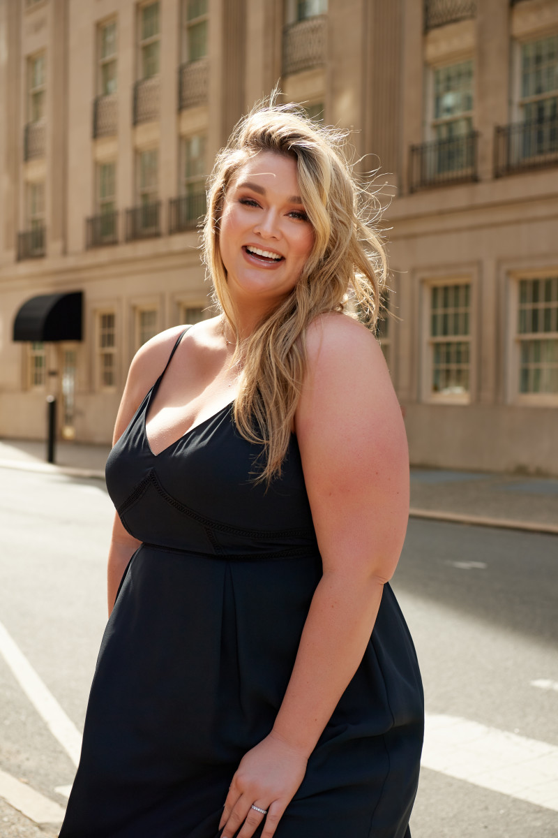 Hunter McGrady wearing a dress from All Worthy, her new line for QVC. 