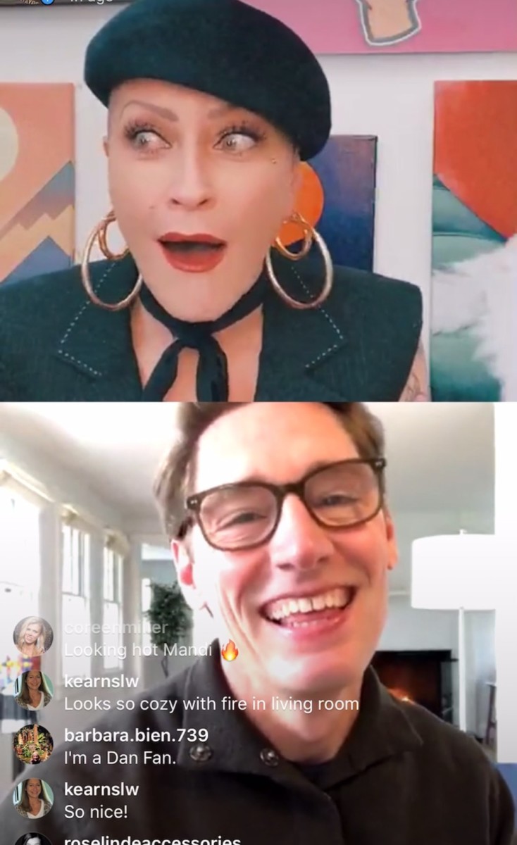 Mandi Line (top) chats with Dan Lawson (bottom) on Instagram Live.