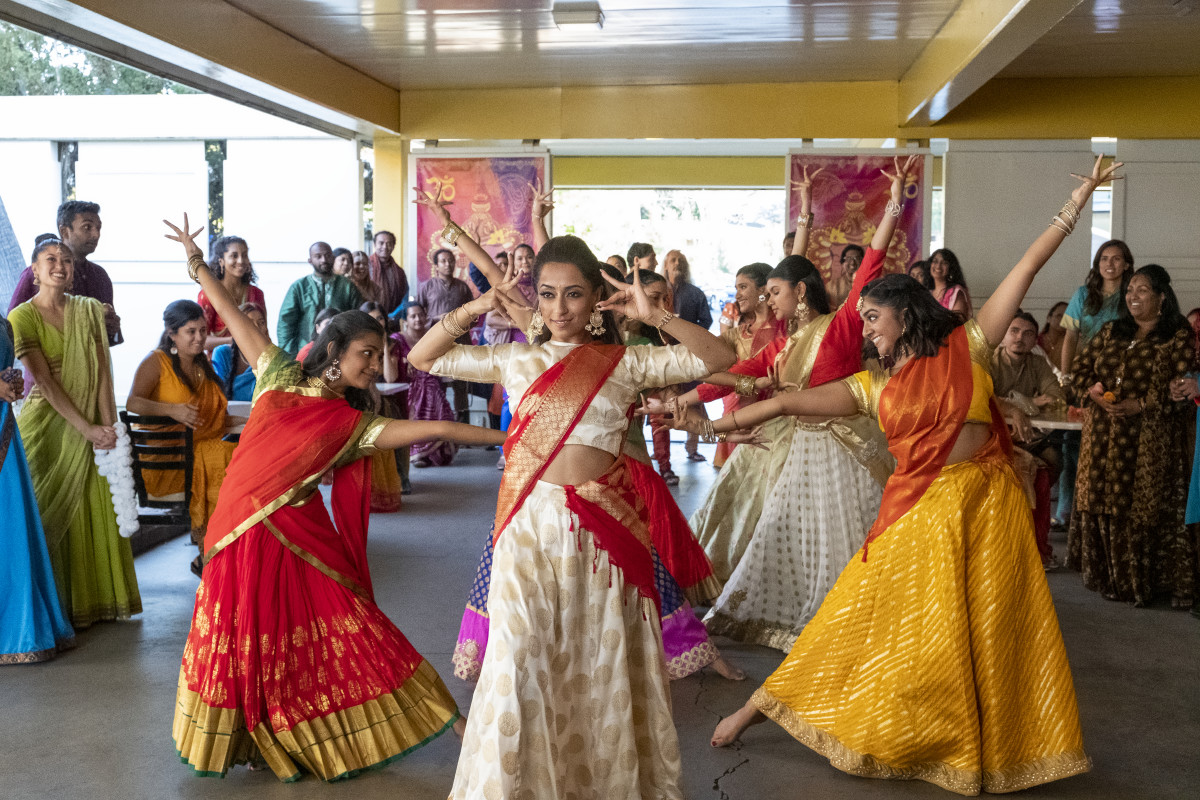 Celebrity Fashion: Celebrity Fashion: A dance scene from the ' ... Felt Wide Indian' episode of 'Never Contain I Ever.'