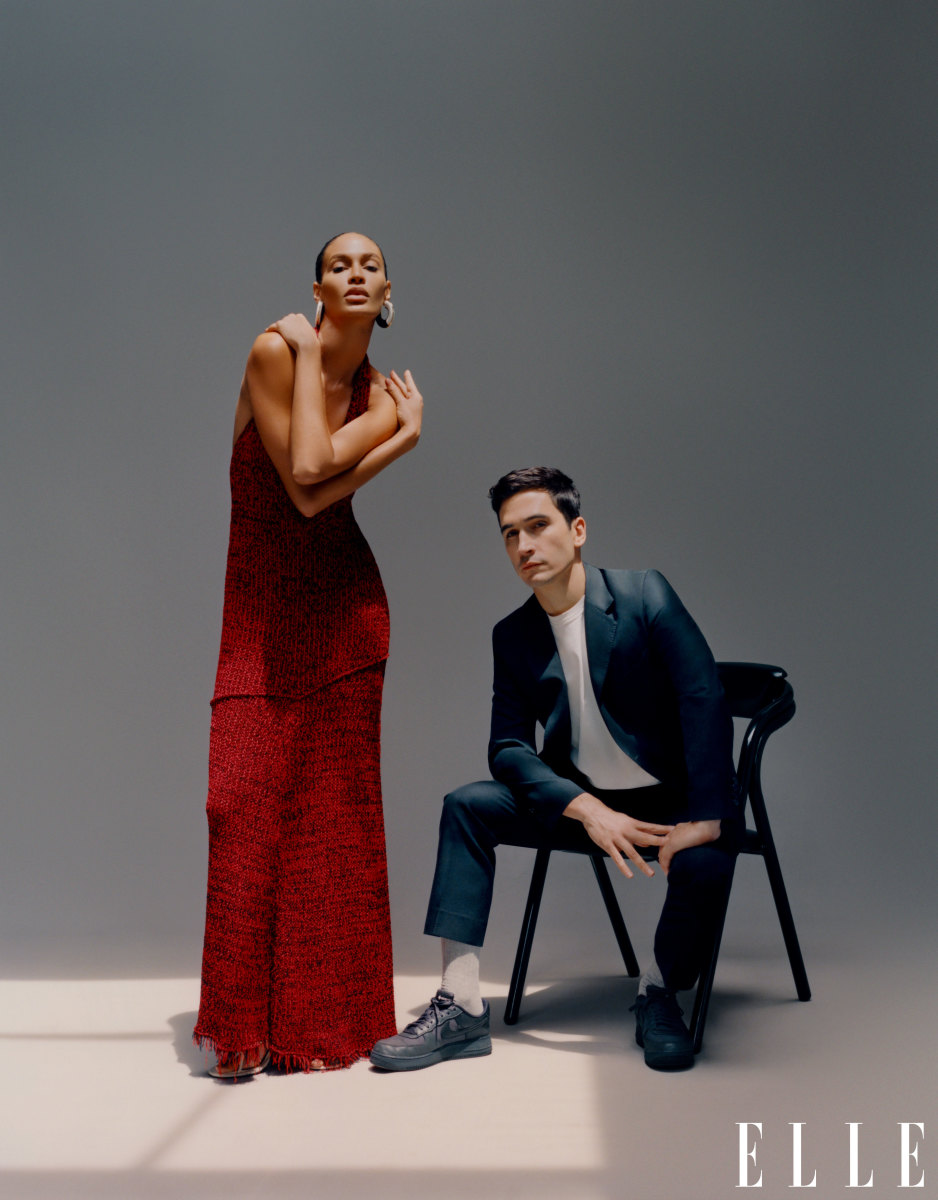 Lázaro Hernandez, with model Joan Smalls, as part of Elle's portfolio of Latinx designers.