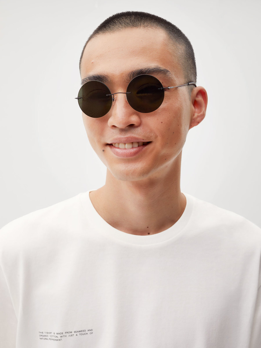 The brand's capsule with carbon-transformation company Twelve transforms CO₂ into lenses.