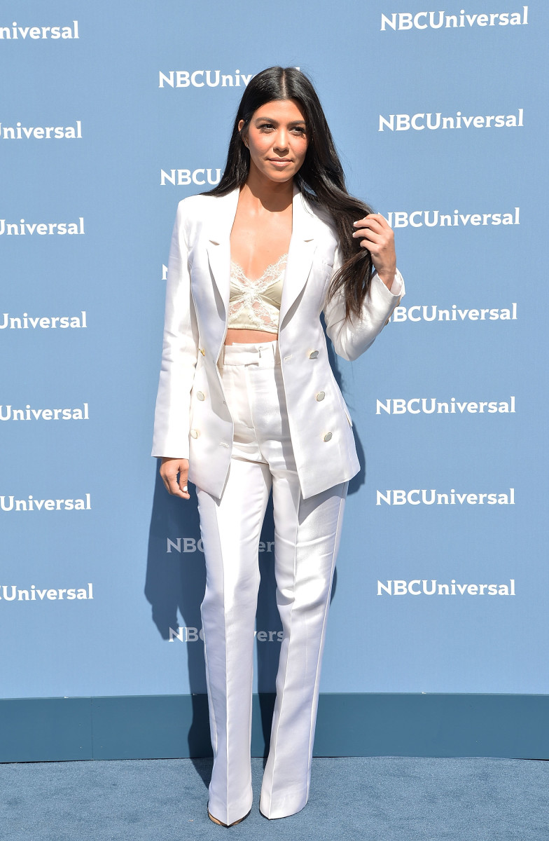 kourtney kardashian white suit