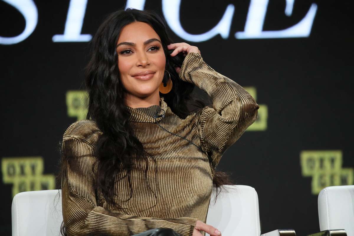 Kim Kardashian West of 'The Justice Project' speaks onstage during the 2020 Winter TCA T