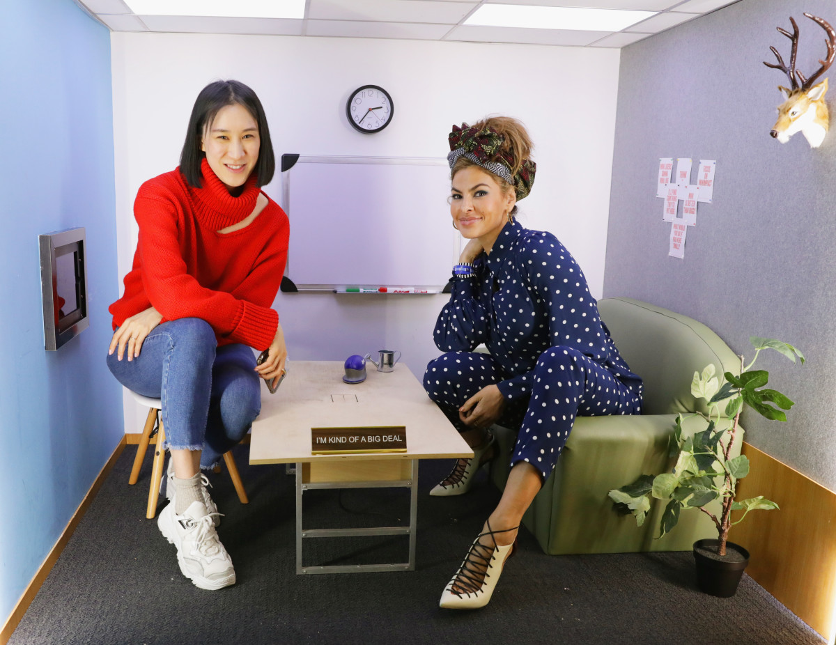 Eva Chen, former EIC of Lucky (RIP), was one of the first big names to make the jump from the top of the masthead to the tech world, joining Instagram as Head of Fashion Partnerships in 2015; she's pictured here with Eva Mendes at Facebook's New York HQ in 2018.