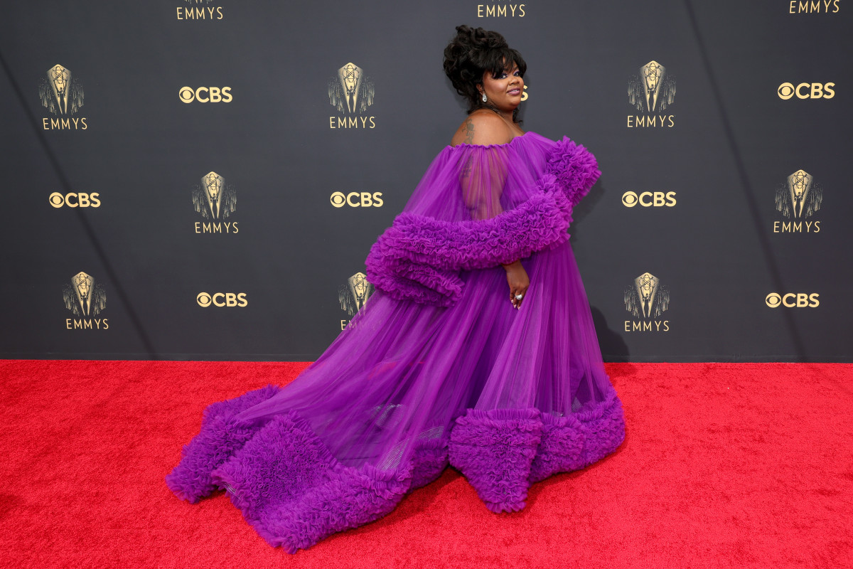 Byer in Christian Siriano at the 2021 Emmy Awards.
