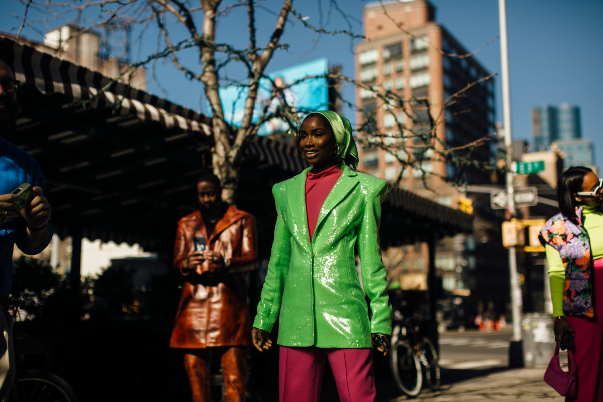 On the street at New York Fashion Week Fall 2022. 
