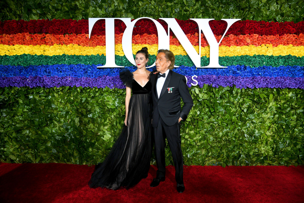 Peck, in Maison Valentino, and Mr. Valentino on the 73rd Tony Awards red carpet in 2019.