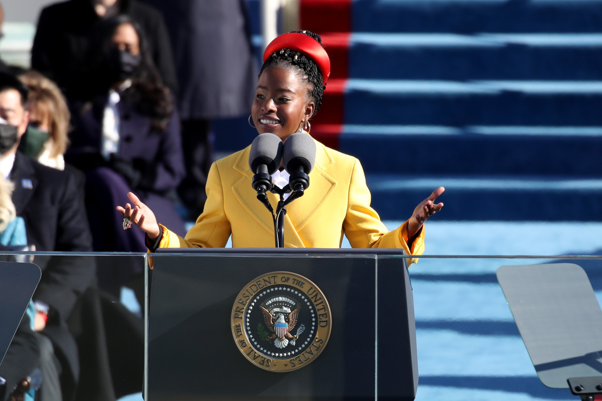 Youth Poet Laureate Amanda Gorman speaks during the inauguration of U.S. President-elect Joe Biden on the West Front of the U.S. Capitol 