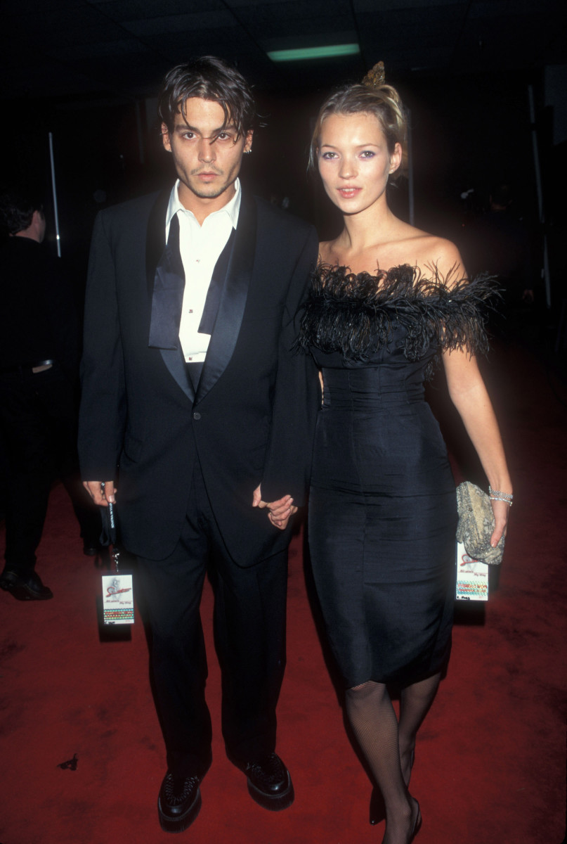 Great Outfits in Fashion History: '90s Kate Moss in a Feather-Trimmed LBD -  Fashionista