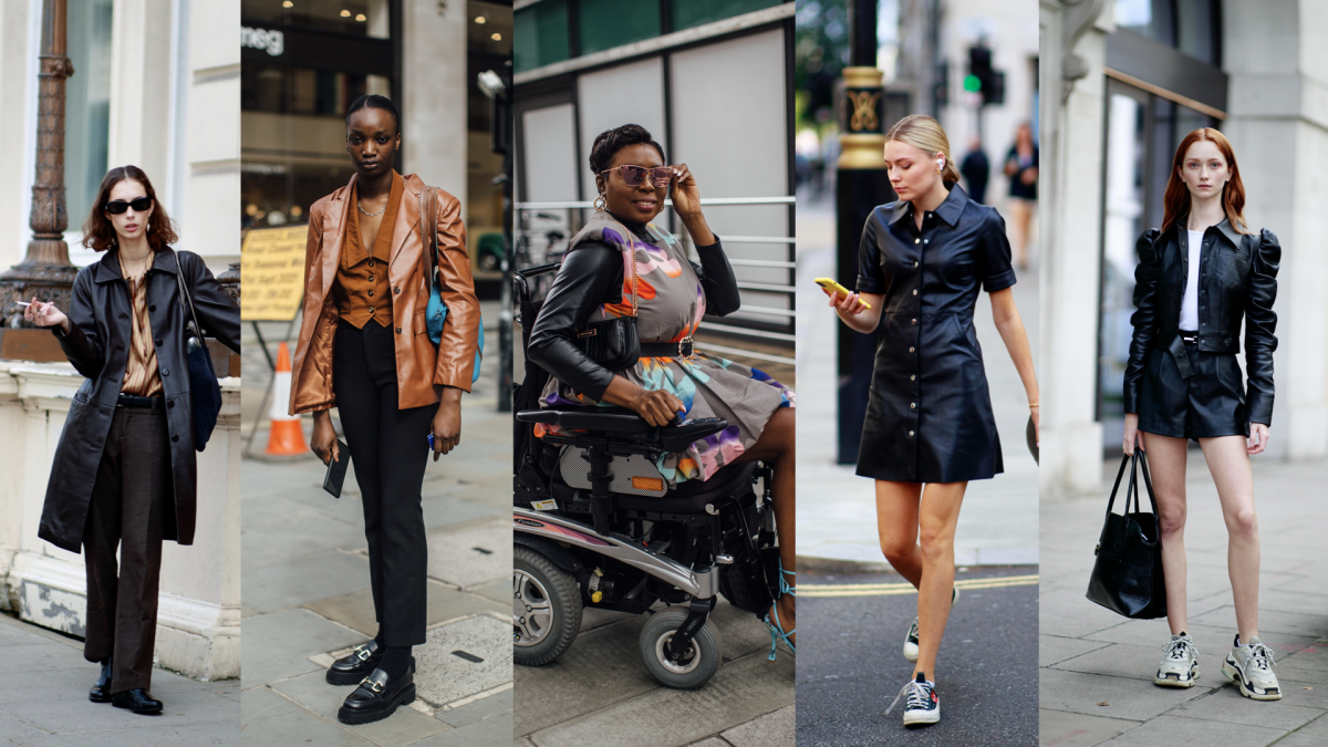 On the street at London Fashion Week Spring 2022. 