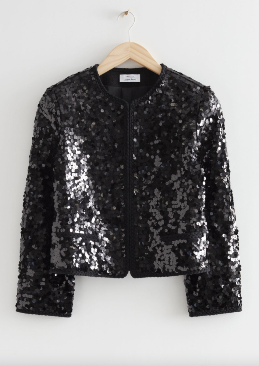 sequin party blazer & other stories