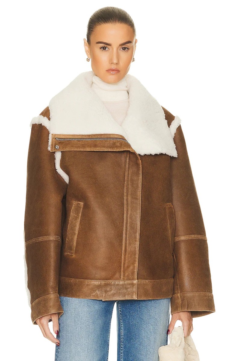 leather jacket remain shearling