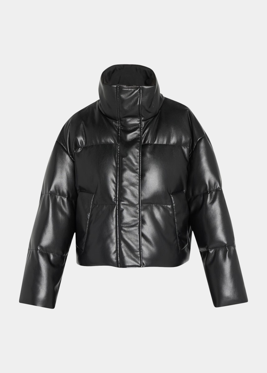 leather jacket stand studio puffer