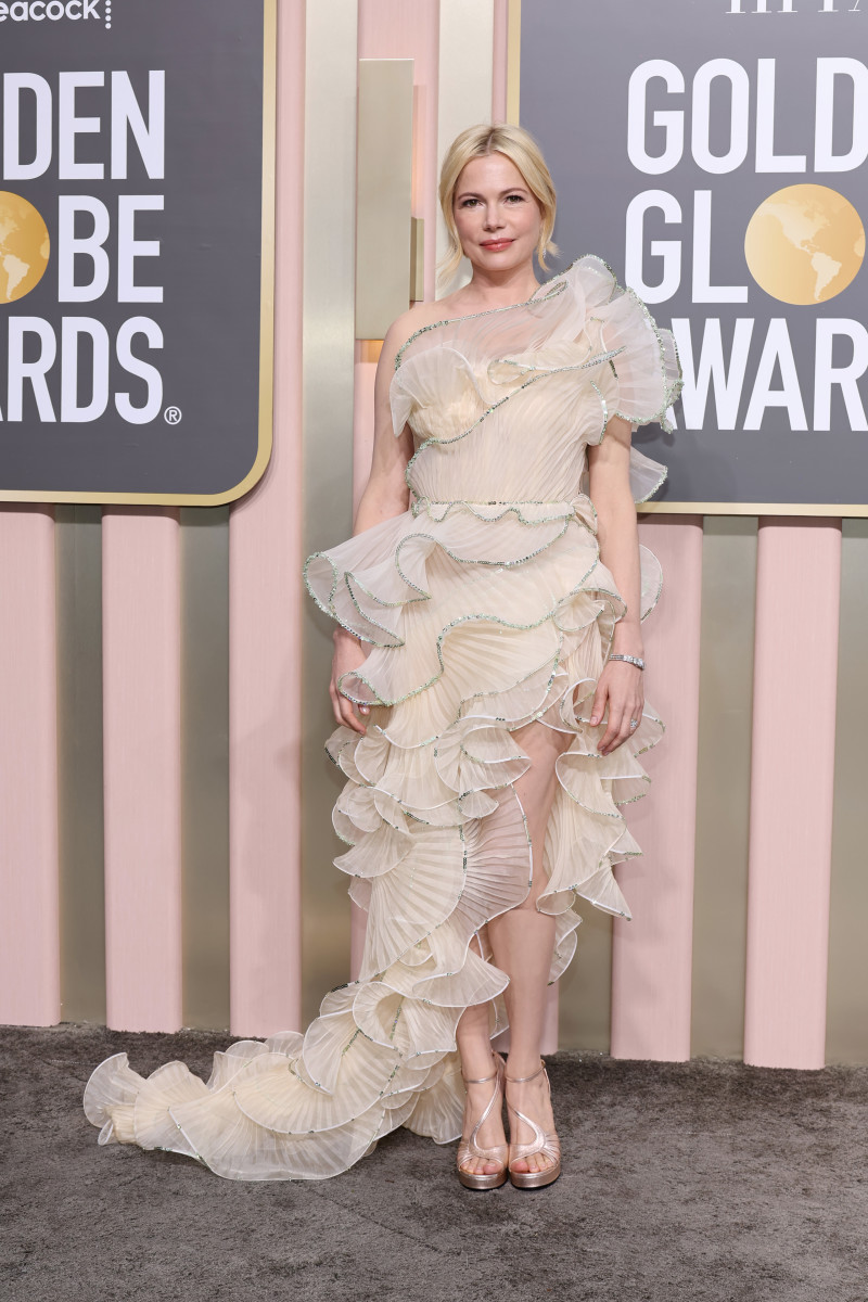 Michelle Williams Gucci Golden Globes 2023 Amy Sussman:Getty Images