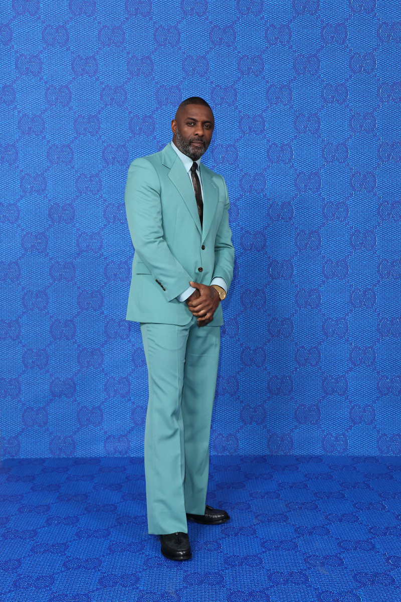 Idris Elba in Gucci at the Fall 2023 menswear show.