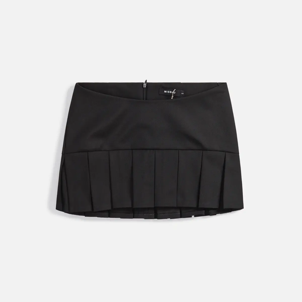 Gray Low-Waist Pleated Mini-Skirt