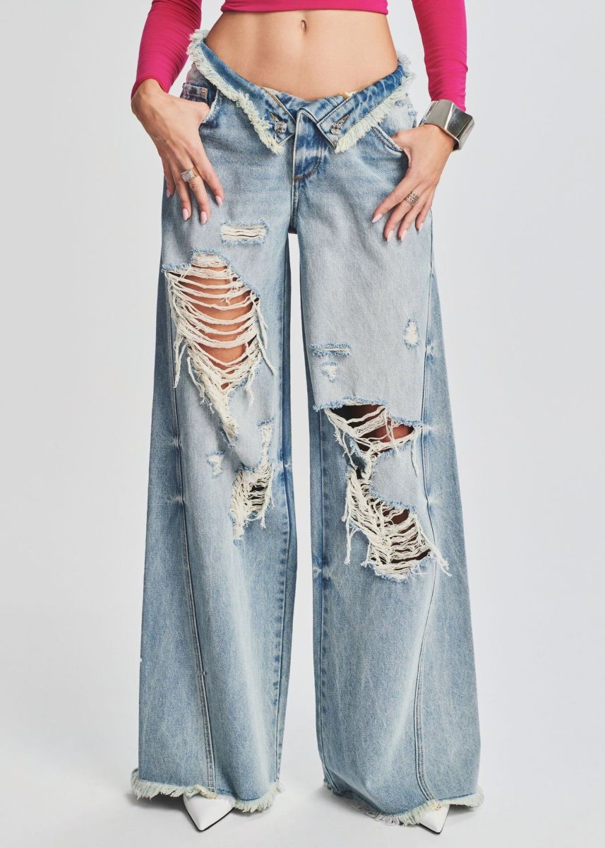 Tawnie Printed Baggy Y2K Jeans Women's Low Waist jeans 2023 Autumn