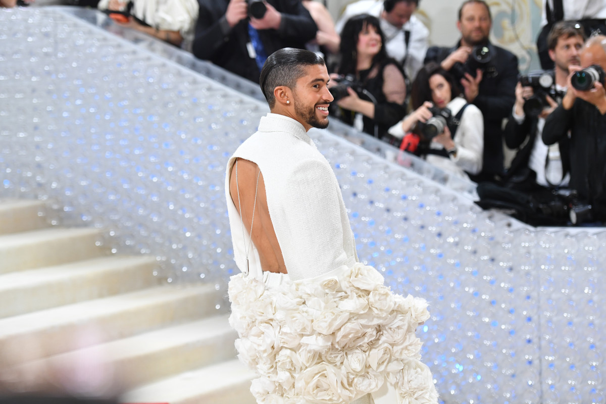 Bad Bunny Balls Out In Burberry Trench Dress at Met Gala 2022