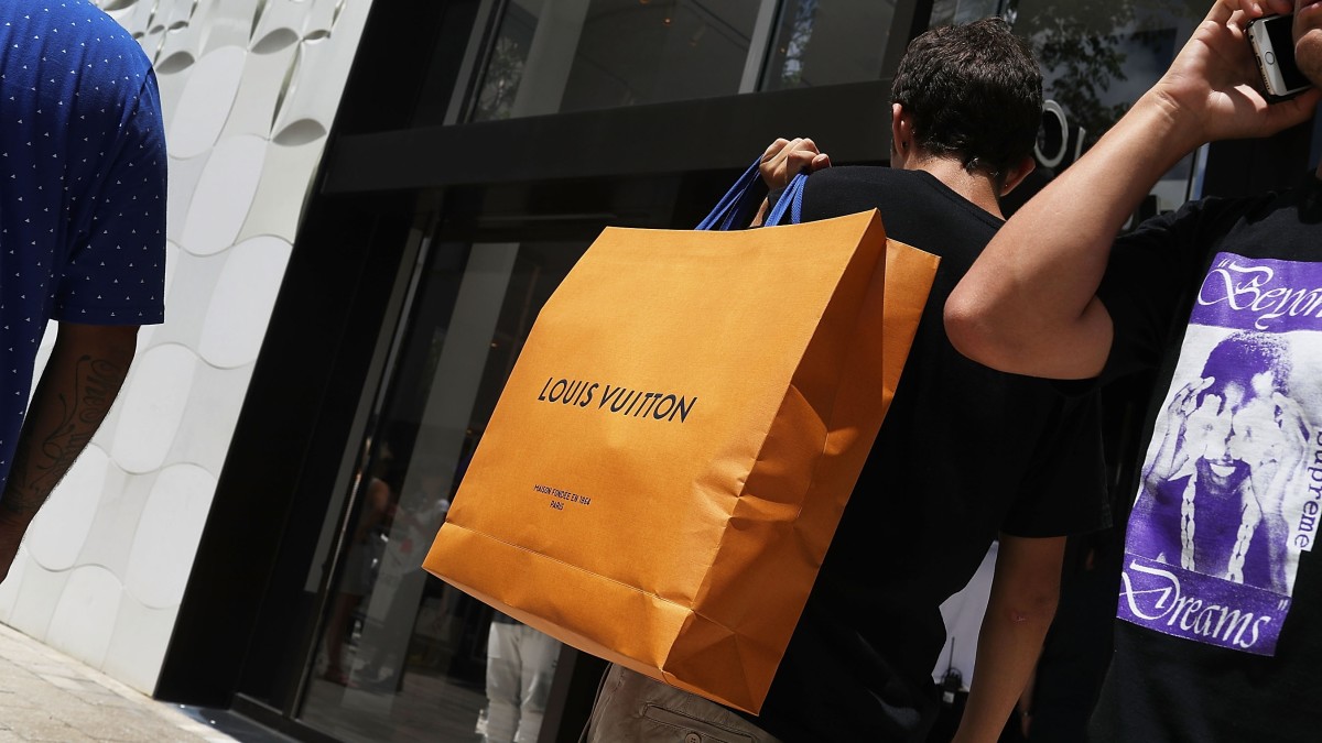 Authentic Louis Vuitton Orange Paper Shopping Bags- Set of 4