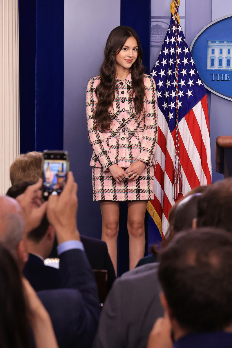 Olivia Rodrigo wearing vintage Chanel at the White House in 2021.