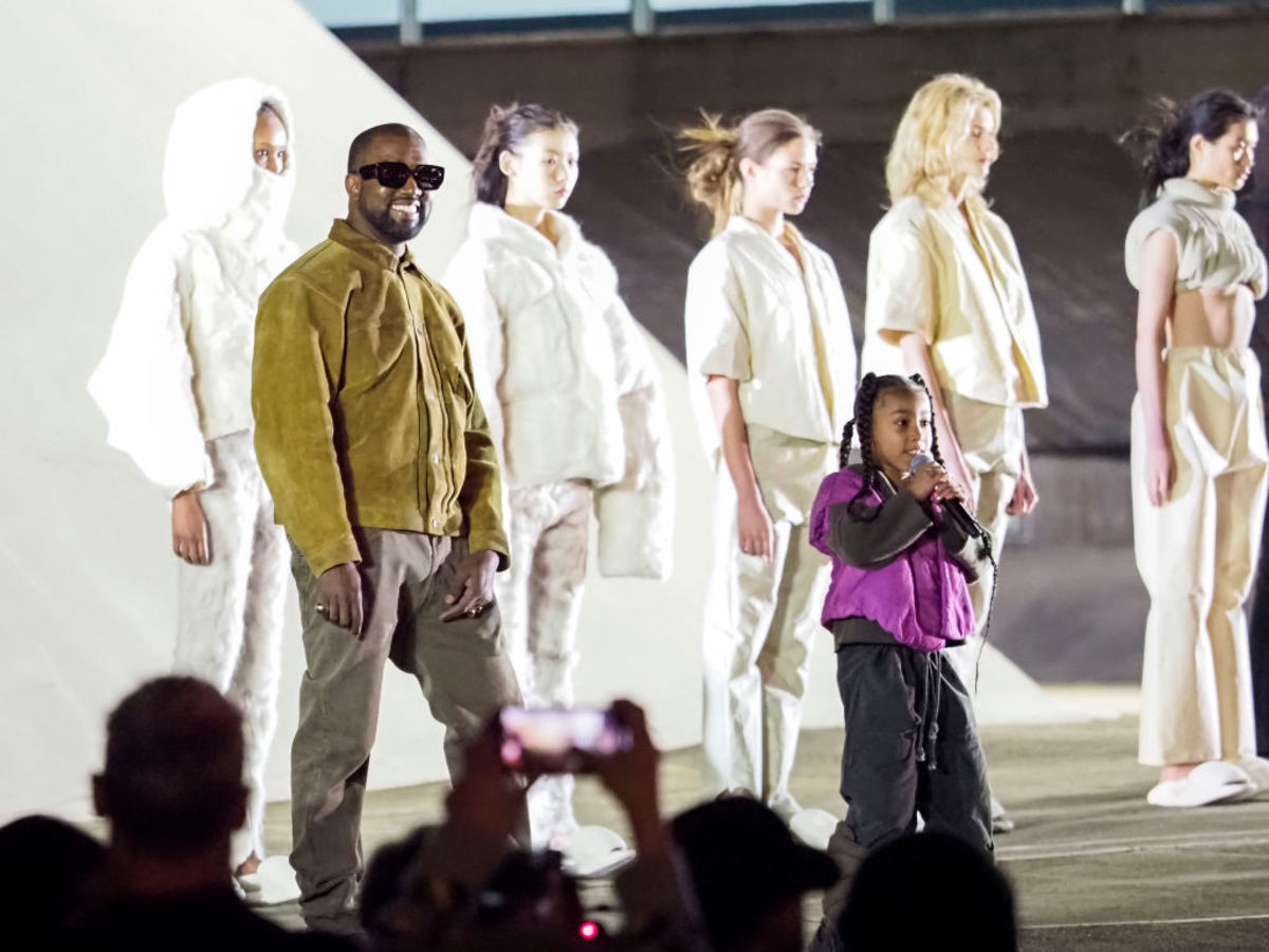 Kanye "Ye" West and North West at Yeezy's Fall 2020 show
