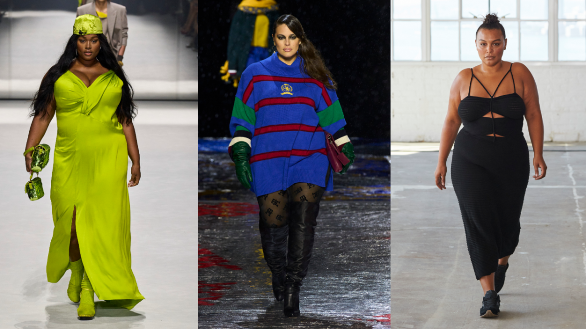 Paloma Elsesser, Ashley Graham and Precious Lee at Fendi, Tommy Hilfiger and Altuzarra Spring 2023 runway shows, respectively. 