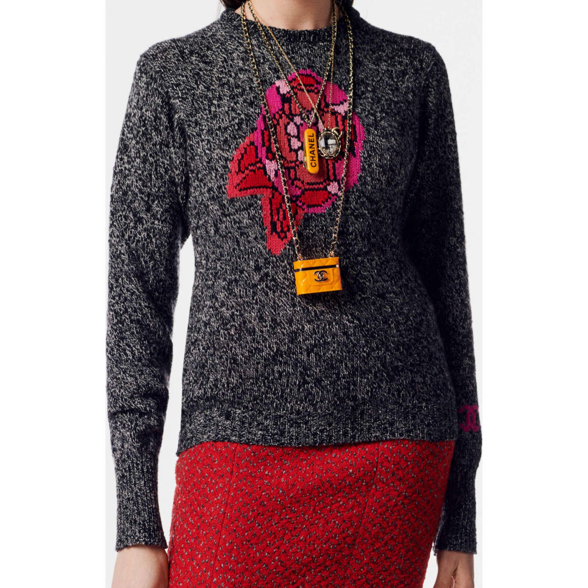 chanel pullover-gray-pink-red-cashmere-cashmere