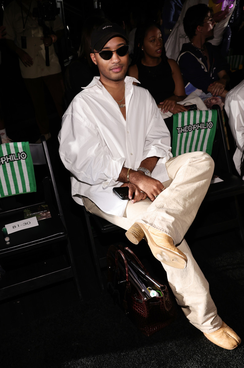 Blackwood at the Theophilio show during New York Fashion Week — probably mere moments before learning about his CFDA Award nomination.