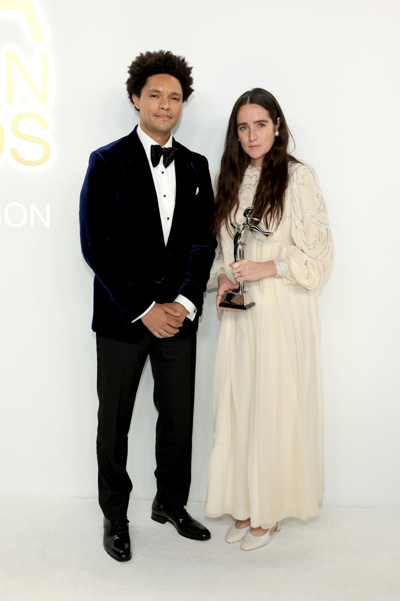 Trevor Noah and Menswear Designer of the Year Emily Bode Aujla