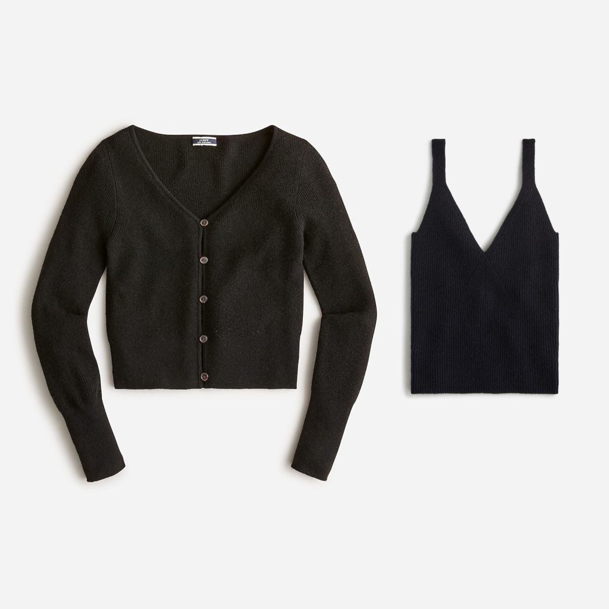 J.Crew Cashmere Sweater-Tank and Featherweight Cropped Cardigan