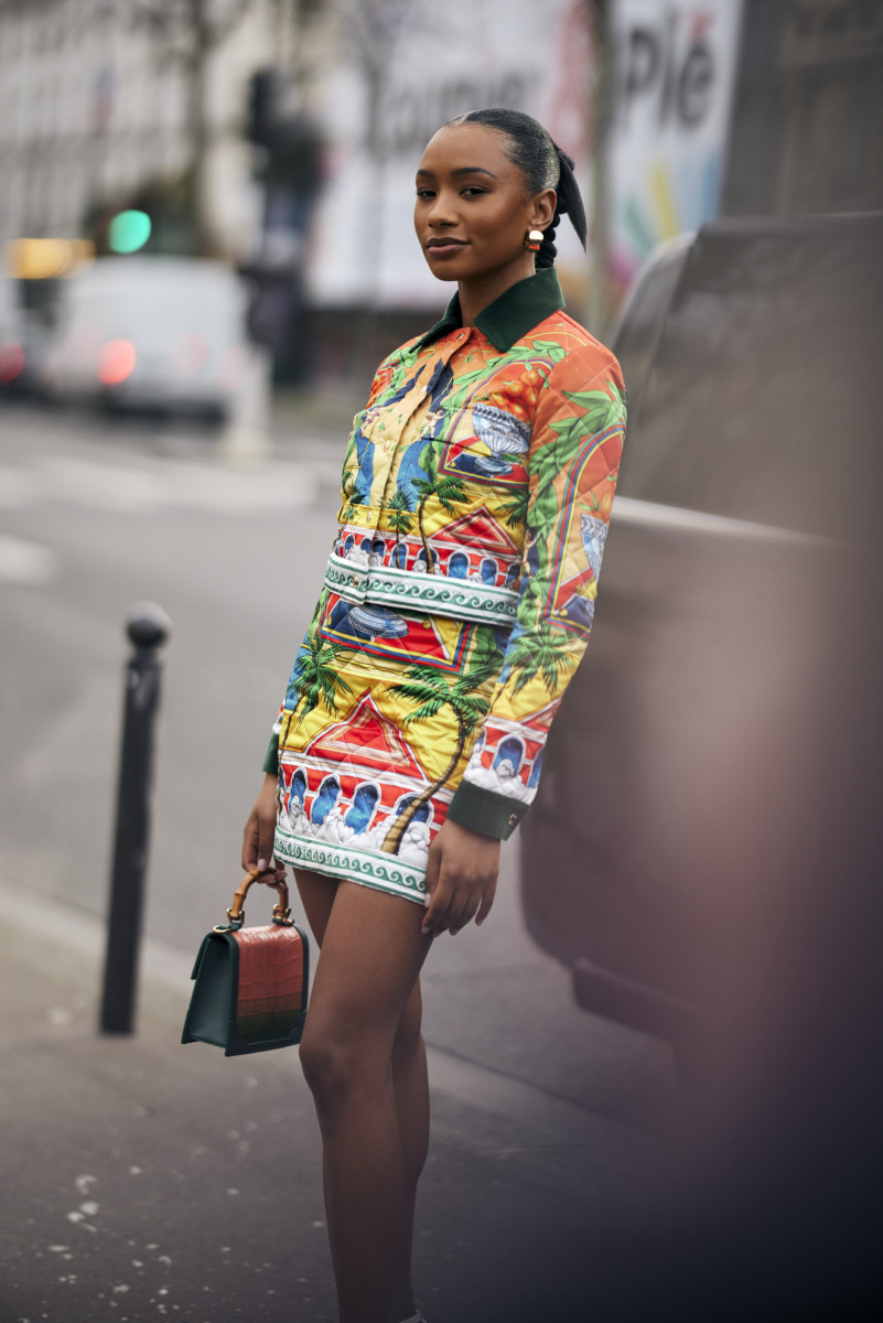 Day 2 of Paris Fashion Week Street Style Was All About Tights - Fashionista