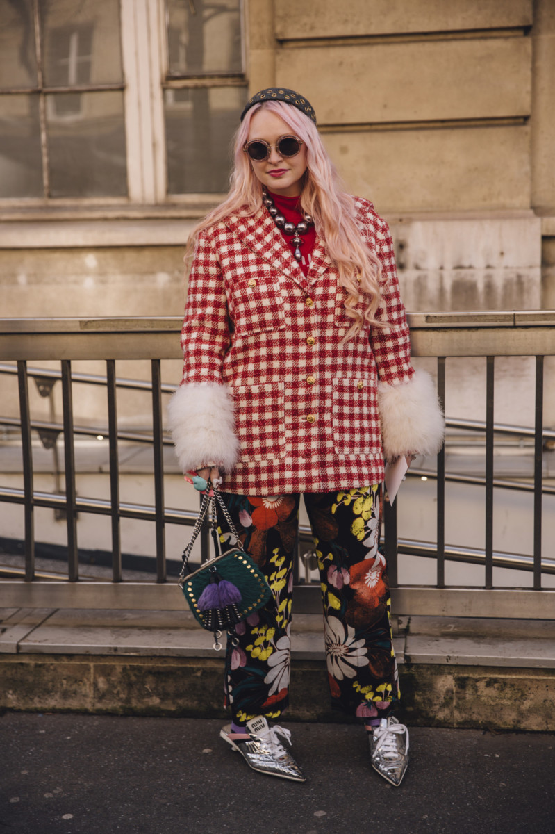 Showgoers Wore Artfully Mismatched Prints on Day 7 of Paris Fashion ...