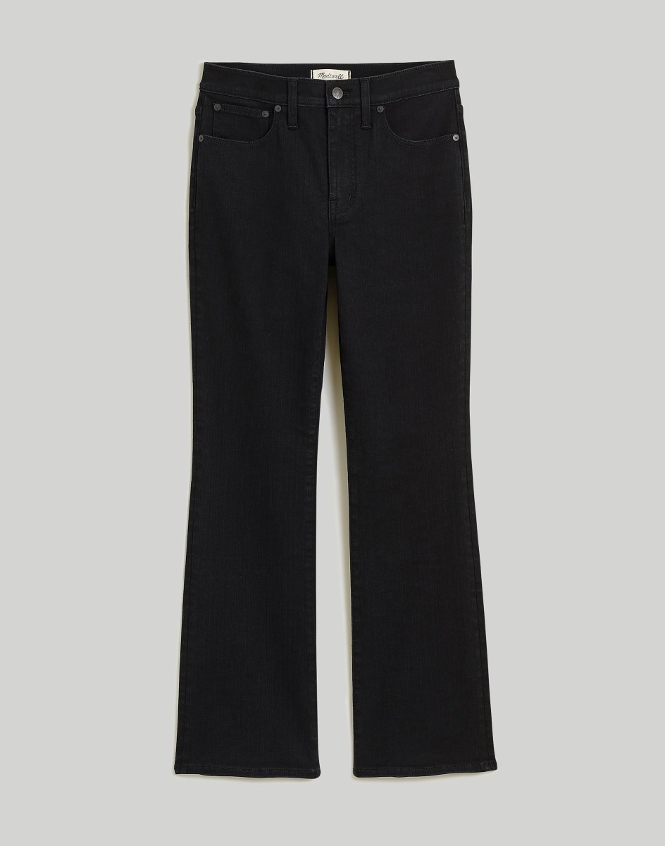 Madewell Fraser Demi Boot Pants Stretch Mini Flare Cropped Black