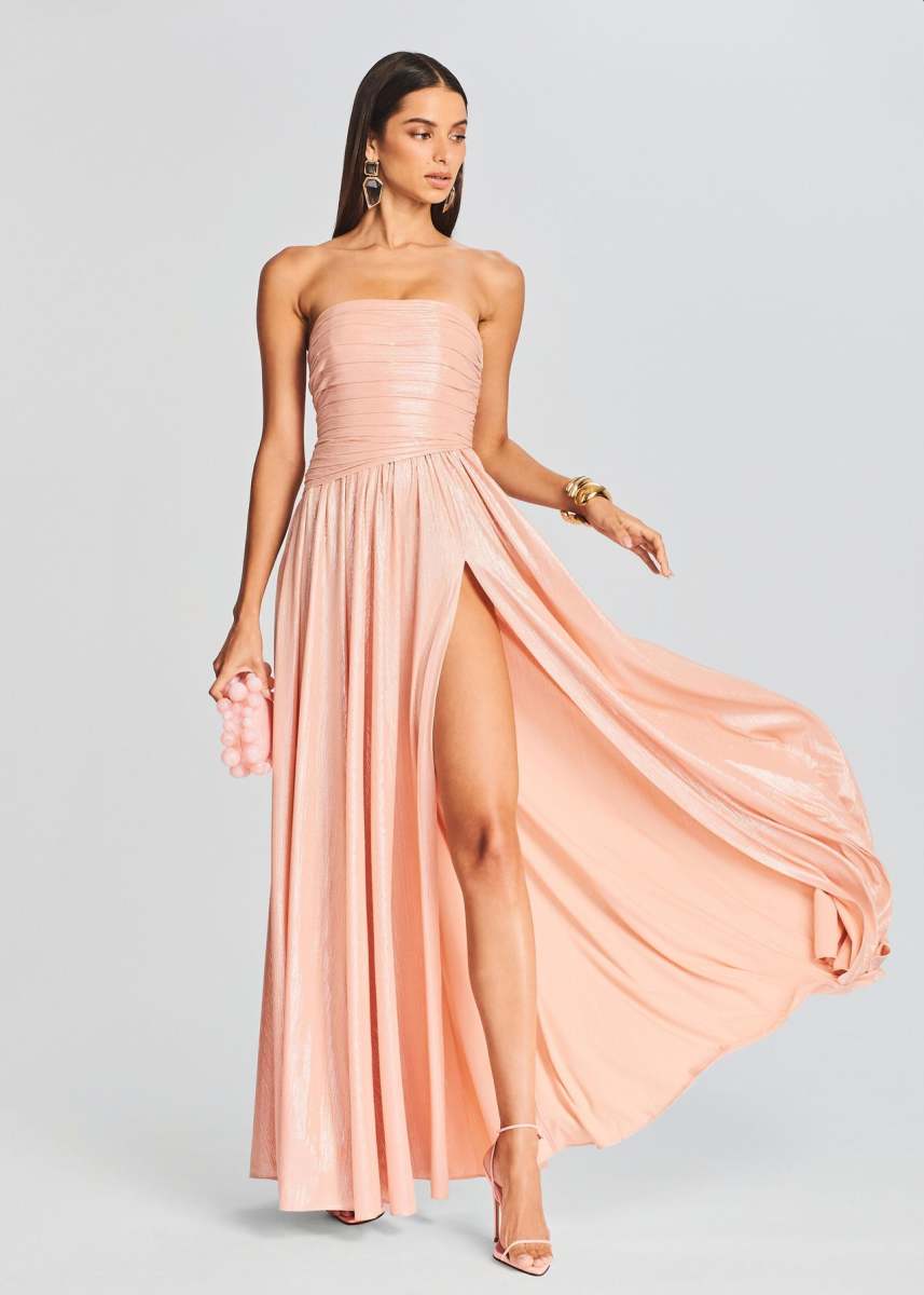 peach fuzz color dress