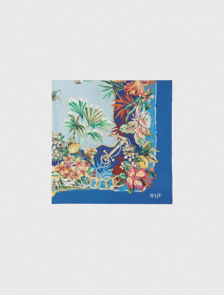 Maje Cotton Printed Scarf